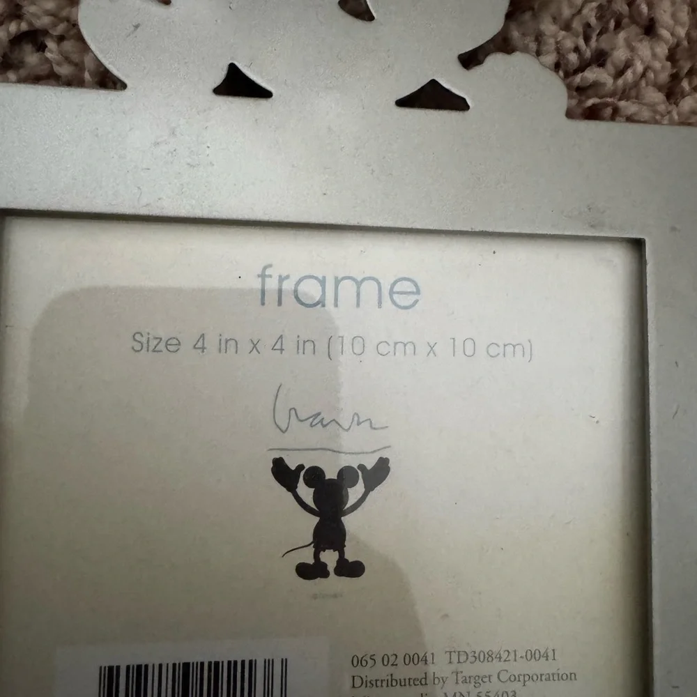 Silver Mickey Mouse Picture Frame 4x4 - Picture 2 of 4